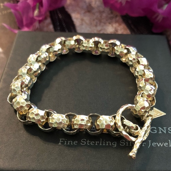 Silpada Hammered Link Sterling Silver Bracelet B1610 - Picture 6 of 15